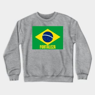 Fortaleza City in Brazilian Flag Crewneck Sweatshirt